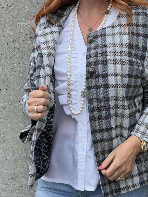 Alberte Jakke Blue Mix Hort