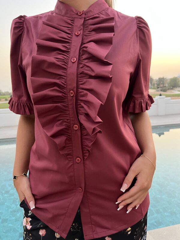 The Queen Ruffle Junior Maroon