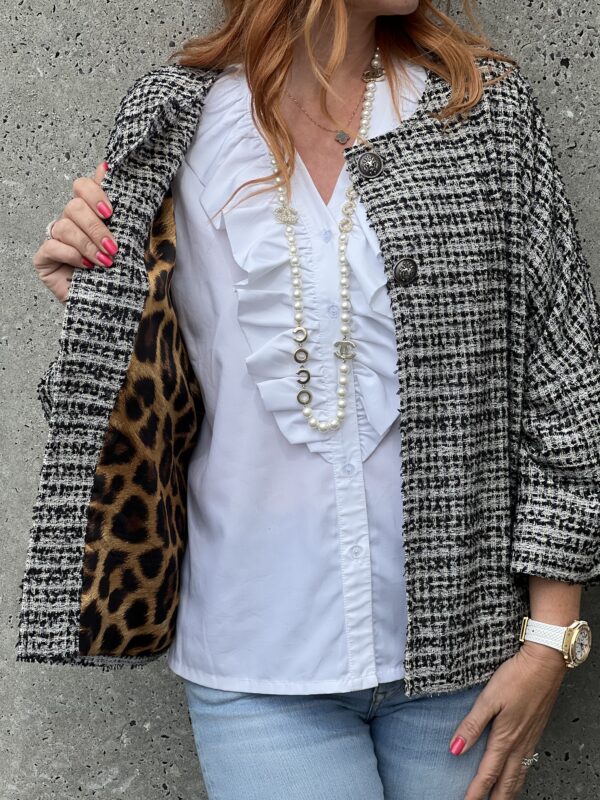 Alberte Jakke Black & White Kort