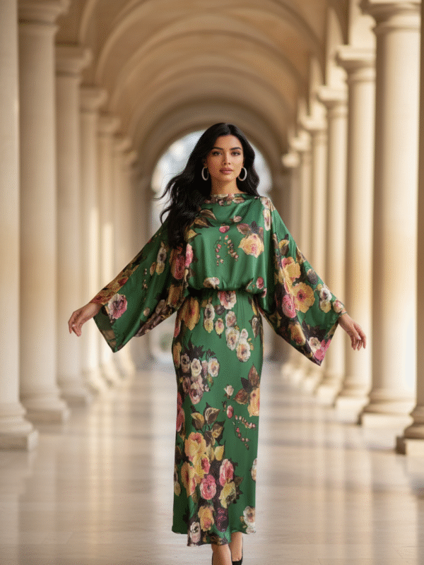 Donna Kjole Grøn Bloom