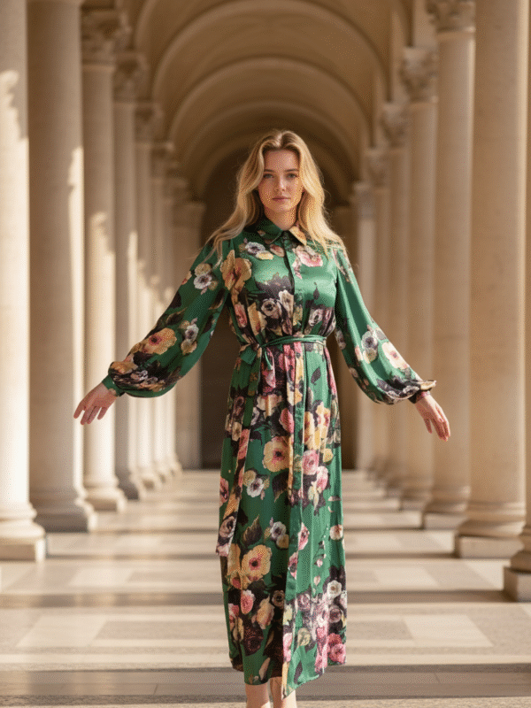 Dorit Kjole Grøn Bloom