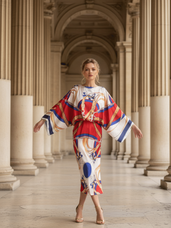 Donna Kjole Blue Chain