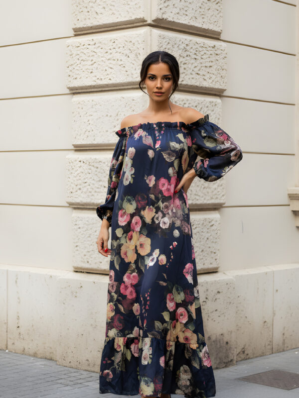 Elisabeth Blue Bloom Kjole