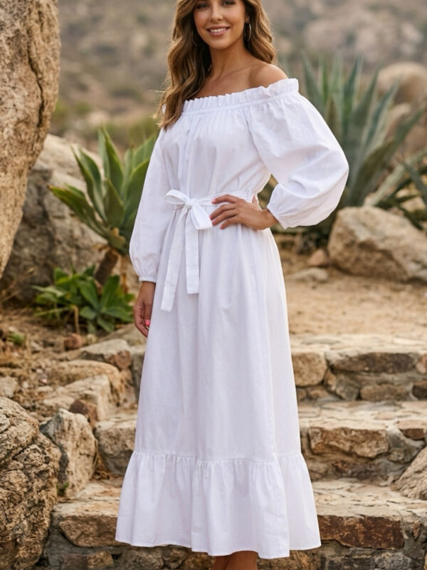 Elisabeth Kjole Oxford Hvid