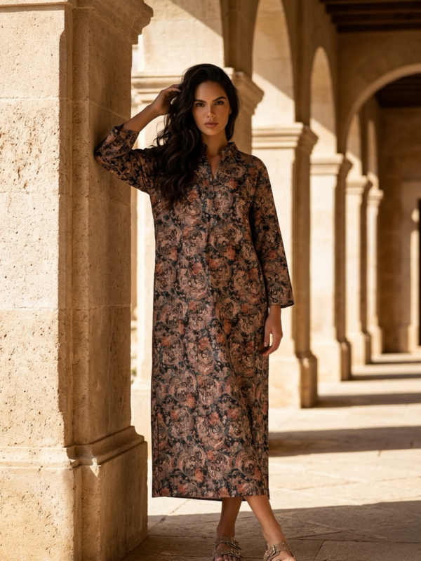 Kaftan Kjole Fall Sort